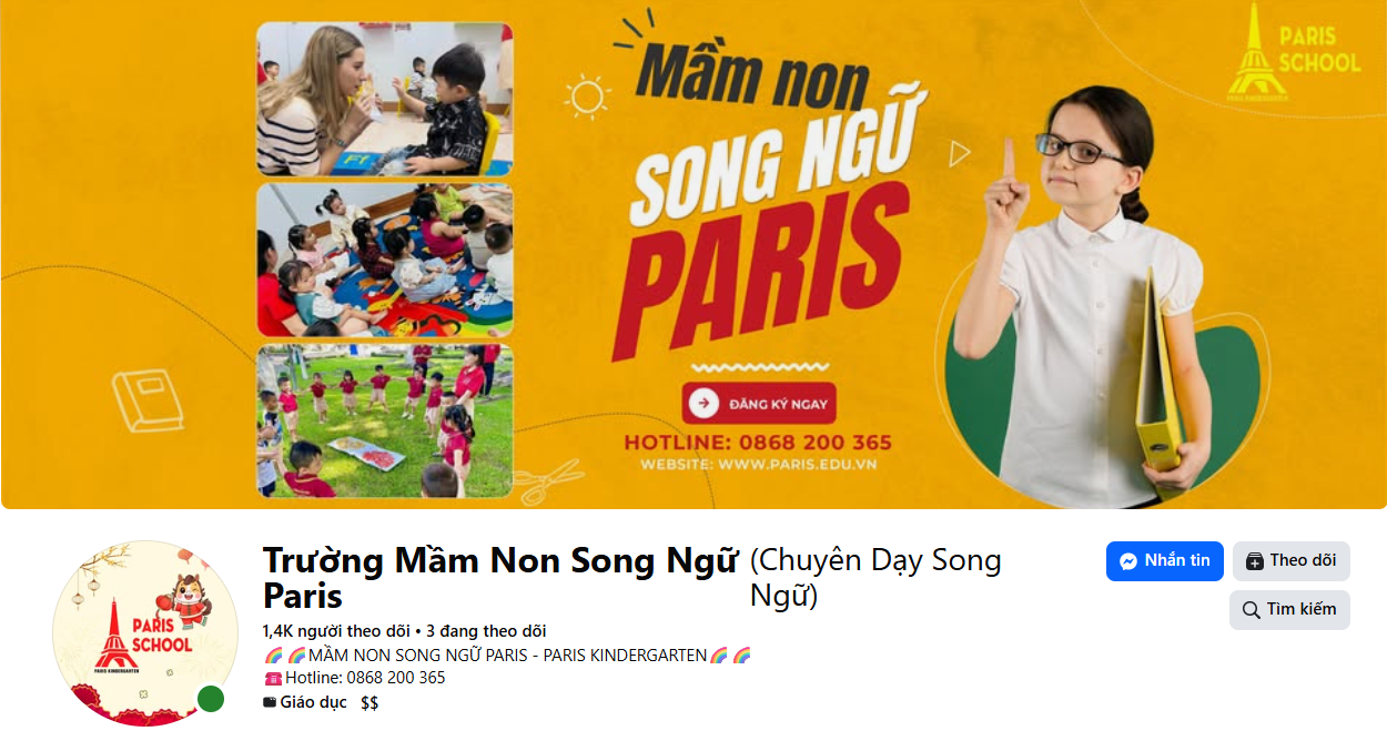 Fanpage Mầm Non Song Ngữ Paris