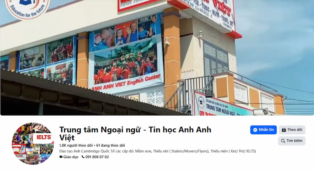 Fanpage Trung tâm Ngoại ngữ - Tin học Anh Anh Việt